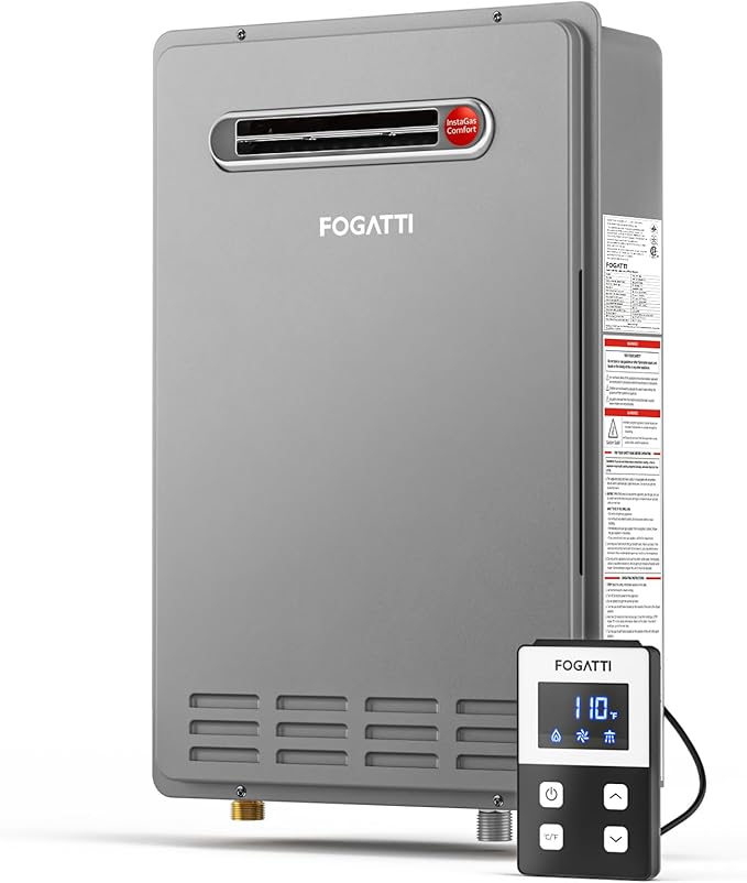 FOGATTI Propane Gas Tankless Water Heater Outdoor - Max 5.1 GPM 120,000 BTU, CSA Certified Compact Design On Demand Instant Hot Water Heater - Instagas Comfort 120S Series