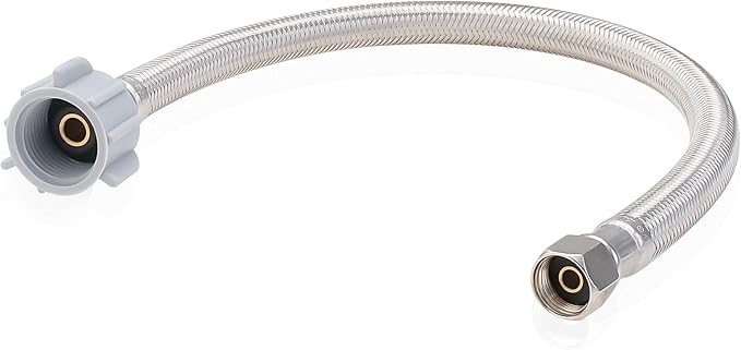 20 Inch Toilet Water Supply Line, Stainless Steel Braided Universal Flexible Toilet Hose Connector, 7/8" Ballcock x 3/8" Compression