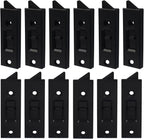Window Latch Locks Replacement Window Parts and Hardware, Plastic Spring Loaded Sliding Window Tilt Latch for Home Window Accessories, Pack of 12 (Black)