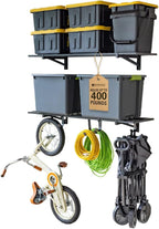 StoreYourBoard 2-Pack Heavy Duty Wall Shelves 1ft x 4ft – Wall-Mounted Garage Storage Shelving and Organization for Sheds, Closets, or Utility Rooms – Holds 200 lbs - Hammered Gray