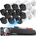 《130°Wide Angle-Lens & Dual Power Mode》Outdoor CCTV Security Camera System with 2-Way Audio,8.0MP IP Wired Security Cameras,Home Surveillance Video Equipment with 4K NVR