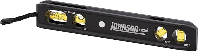 Johnson Level & Tool 1411-0900LED 9" Magnetic LED Billet Torpedo Level