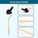Universal Metal Side Mount Toilet Handle Replacement Kit KitCompatible with Kohler K-GP30324-CP/Glacier Bay Toilet with 1pc Flapper Chain, Toilet Flusher Lever, Matteblack