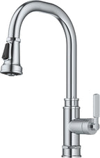 KRAUS Allyn Transitional Industrial Pull-Down Single Handle Kitchen Faucet in Chrome, KPF-4101CH