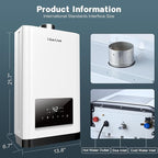 Propane Gas Tankless Water Heater with Vent Pipe, Indoor Installation, Max 3.6 GPM, 80,000 BTU Propane Residential On Demand Instant Tankless Hot Water Heater, Multiple Points of Use, 120V, White