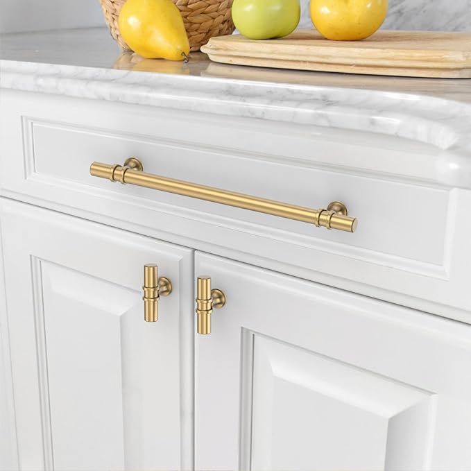 Asidrama 10 Pack 6.3 Inch(160mm) Champagne Bronze Kitchen Cabinet Handles, Cabinet Pulls Kitchen Cabinet Hardware Cupboard Handles Drawer Pulls