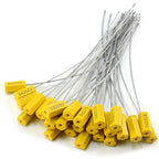 50 pcs Tamper Resistant Security Seals Numbered Steel Cable Wire Truck Seals Pull-Tite Secure Shipping Tag Self-Locking Padlock for Trailers, Truck (Yellow)