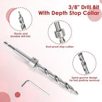 Pocket Hole Jig Kit, Adjustable Aluminum Pocket Hole System, Portable Screw Jig Set Guides Joint Carpentry Locator Woodworking Tools with Wooden Hole Plugs