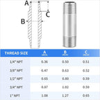 ChillWaves 304 Stainless Steel Pipe Fitting, Nipple Cast Pipe 1" NPT Male x 1" NPT Male Thread 2" Length(50MM)(2-PACK)