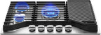 GASLAND Master 30 Inch Gas Cooktop with Griddle PRO GH3805SS1FC with 5 Burners, CSA certified, 120V Plug-in, NG/LPG Convertible