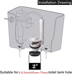 2-Inch Toilet Flush Valve Replacement 2-piece Toilet Tank Parts with Gasket and Bolts Fit for Kohler/American Standard, Easy to Install