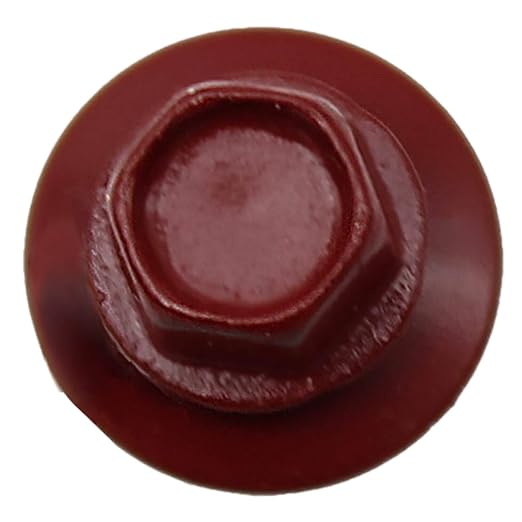 #14 Metal ROOFING SCREWS (250) Screws x 1-1/2" COLONIAL RED Hex Head Sheet Metal Roof Screw. Self starting/tapping metal to wood sheet metal siding screws. EPDM washer. for corrugated roofing