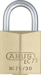 ABUS 75/30 Small Solid Brass Padlock with 2 Keys for Outdoor, School, Gym, 1 9/64in (30mm) Wide, Keyed Different