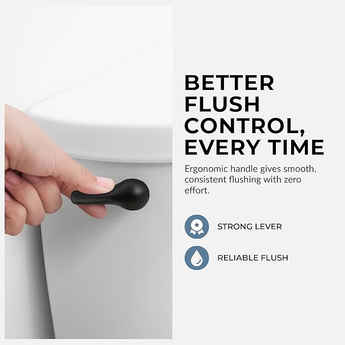 Qualihome Toilet Handle Replacement (Black, Side Mount)