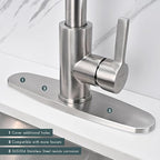 Faucet Cover Plate, Stainless Steel Deck Plate for Kitchen Sink Faucet Single Hole or Bathroom Faucet 1-3 Hole Faucet Hole Cover Round 10 Inch (Brushed Nickel)