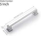 10 Pack 5 Inch(128mm) Hole Center Polished Chrome Modern Cabinet Pulls Kitchen Cabinet Handles Kitchen Cabinet Hardware Timeless Drawer Pulls for Dresser Cupboard Wardrobe, Chrome(5x10)