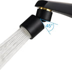 Hibbent NSF/ANSI/CAN 61 Certified Kitchen Faucet Aerator, CUPC Certification 360-degree Swivel Sprayer 2 Water Flow Sprayer Modes Faucet Extender-55/64Inch-27UNS Female Thread, Matte Black