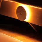 Motion Sensor Night Light Wood Rechargeable Battery-Powered Stick-On Step Lights Magnetic Closet Lights Warm Nightlight for Hallway Bedroom Stair (Ash Wood)