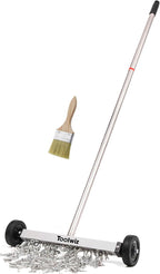 Toolwiz Magnetic Pick Up Sweeper 15-inch Heavy Duty Magnet Pickup Lawn Sweeper Roofing Tools, 10 Lbs Yard Tools with Telescoping Holder and Wheels to Clean Nails Adjustable Handle for Construction