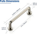 JOY DECOR Cabinet Pulls – 3 Inch Hole Center, Brushed Nickel, 10 Pack, Zinc Alloy Cabinet Handles for Drawers & Cupboard – Vintage Style Hardware for Kitchen, Bathroom, Dresser, Furniture Makeover