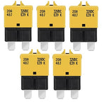GLOSO Circuit Breaker Fuse E39 (T3) Manual Reset for Car Truck RV Automotive Marine Boat Trolling Motor & Custom Wiring Audio Battery Protection/Low Profile ATC/ATO (20A - 5 Pack)