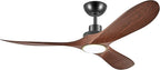 52" Ceiling Fans with Lights, Low Profile Modern Ceiling Fan with Remote Control, DC Motor, Reversible, 3CCT, Dimmable, Noiseless, Indoor Outdoor Ceiling Fans for Bedroom, Living Room, Dining Room