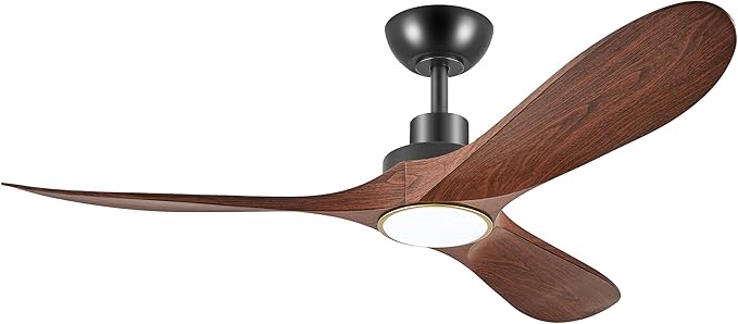 52" Ceiling Fans with Lights, Low Profile Modern Ceiling Fan with Remote Control, DC Motor, Reversible, 3CCT, Dimmable, Noiseless, Indoor Outdoor Ceiling Fans for Bedroom, Living Room, Dining Room