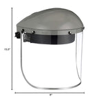 Sellstrom Advantage Face Shield - Lightweight Mask with Crown & Ratchet Headgear, for Work, Grinding, Cutting - ANSI Z87.1 - Clear Uncoated Polycarbonate Window