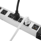 Heavy Duty Surge Protector, 6 Outlet Industrial Power Strip with 15A, Shop Workshop Garden Metal Power Strip with 6FT Cord 1200 Joules ETL Listed.