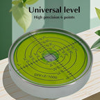 6'/2mm Point high Precision Universal Level Bubble Metal Bubble Water Leveler Cross Gauge Small Household (Silver Green Magnetic)