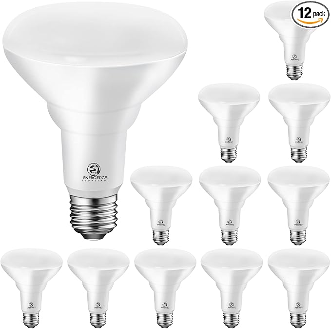 Energetic LED Recessed Light Bulbs BR30, 65W Equivalent, Dimmable, Warm White 3000K, Indoor Flood Lights for Recessed Cans, 12 Pack