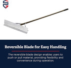 Standard Golf Magnum Lute - 36'' Reversible Flat Head Rake | Used for Golf Courses, Ball Fields, Asphalt Work Landscaping & More | 66'' Straight Handle with T Connection for Added Stability