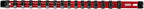 ARES 70202-3/8-Inch Drive Red Aluminum Socket Organizer - Store up to 16 Sockets and Keep Your Tool Box Organized - Sockets Will Not Fall Off this Rail
