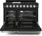 Gordon Ramsay by THOR Kitchen 48 Inch Professional Gas Range with Double Oven in Black/Stainless Steel