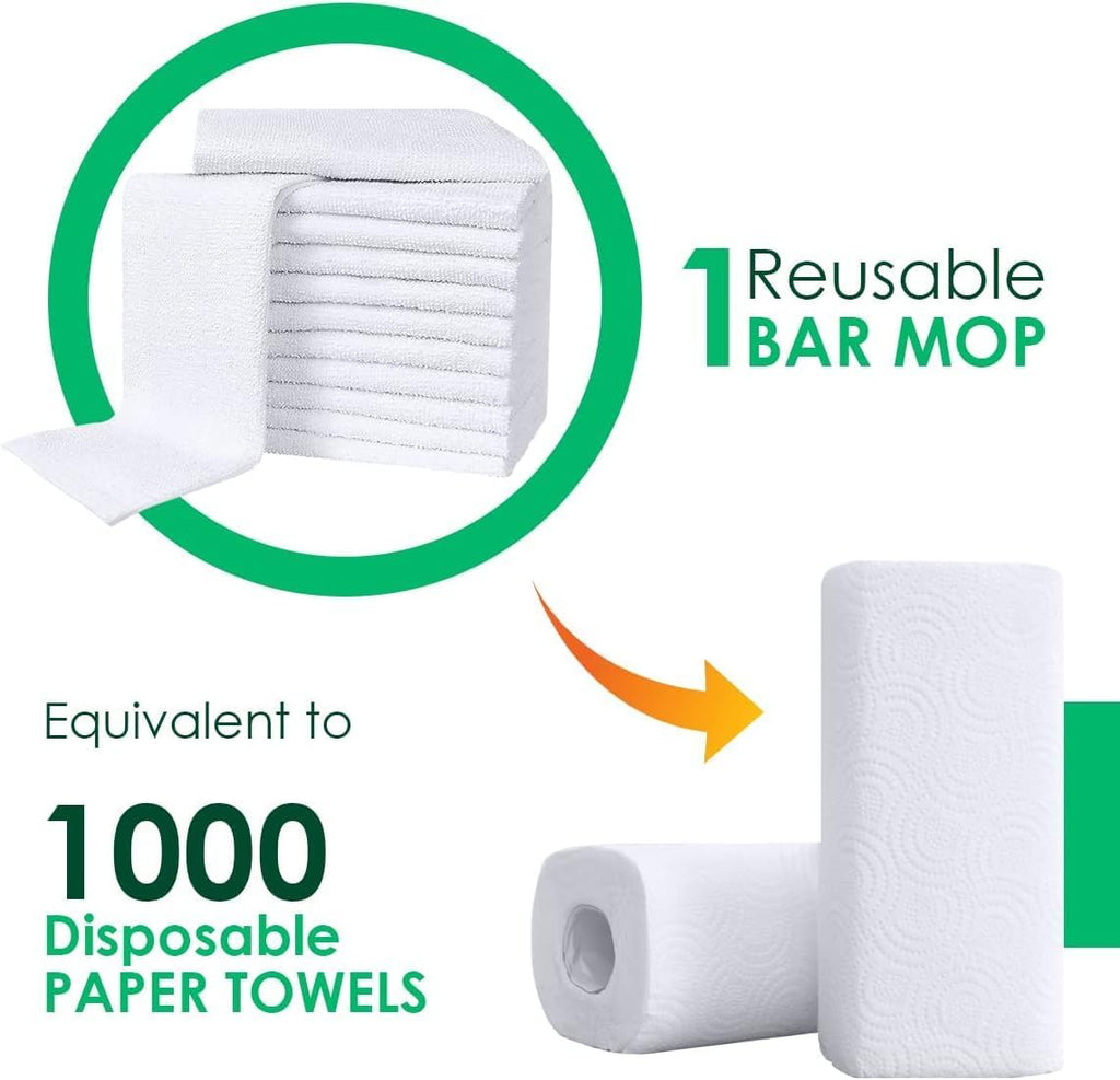 Avalon Towels Terry Bar Mop Towels (Value Pack of 72) Size 14"x17" – Absorbent and Durable, Multipurpose Cleaning Rags, Cotton Cleaning Cloths, Terry Cloth Rags, Reusable Shop Rag (White)