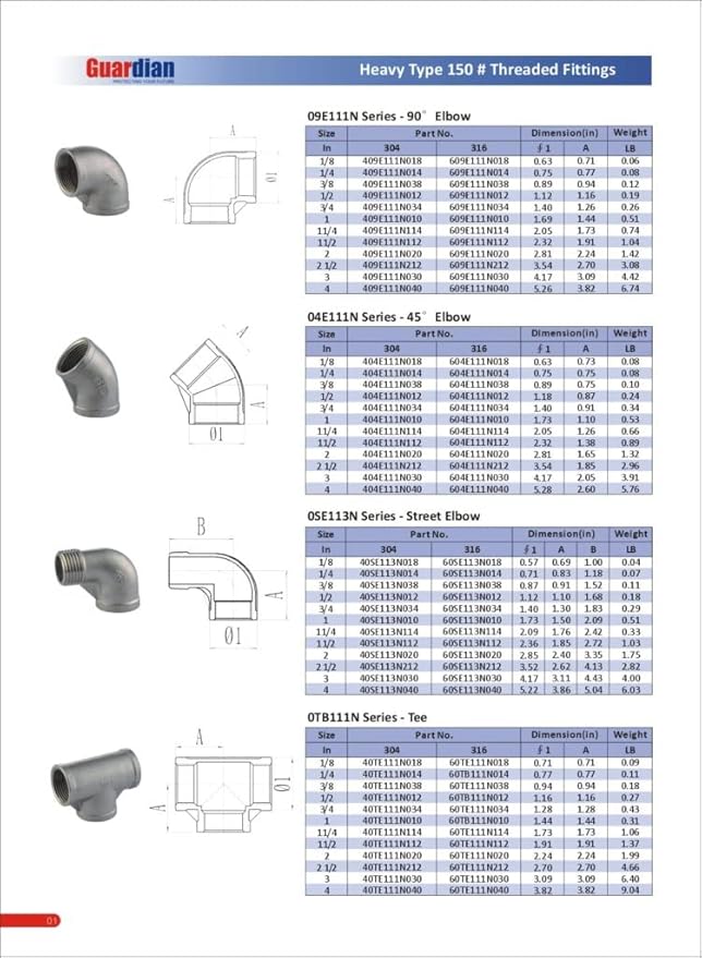 3" 304 Stainless Steel 150# Threaded 90 Degree Elbow Pipe Fitting