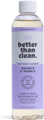 Marble & Granite Cleaner Concentrate - Plant-Based, Non-Toxic, Fragrance Free Cleaning Products - Slate, Marble, and Natural Stone Cleaner, – 8oz Makes 4 Bottles