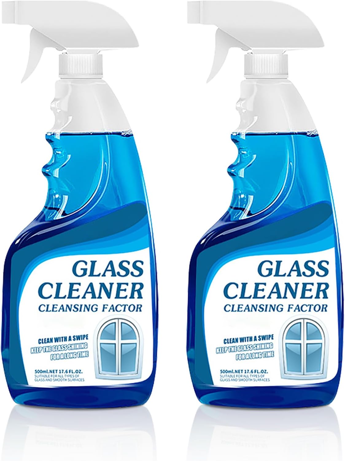 Glass Cleaner Spray, Streak-Free Shine Glass Cleaner, Window Cleaner Spray, Makes Glass Shining and Stunning, for Windows, Mirrors, Indoor and outdoor glass surfaces (2 PCS)