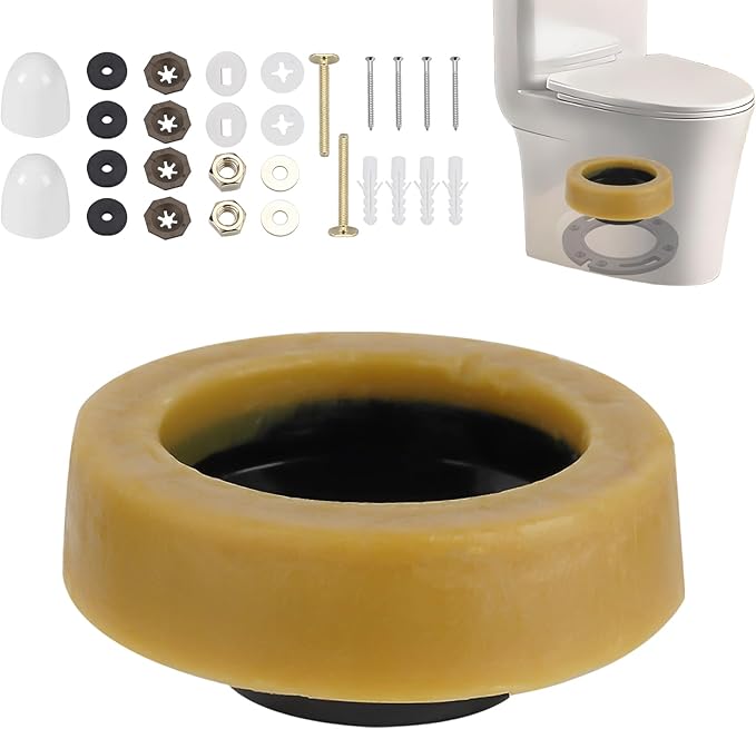 Toilet Repair Kit with Extra Thick Wax Ring,Toilet Flange Repair Kit Include Mounting Hardware Fits 3-inch or 4-inch Waste Lines for Toilets Install and Leaking Toilet Wax Ring Replacement