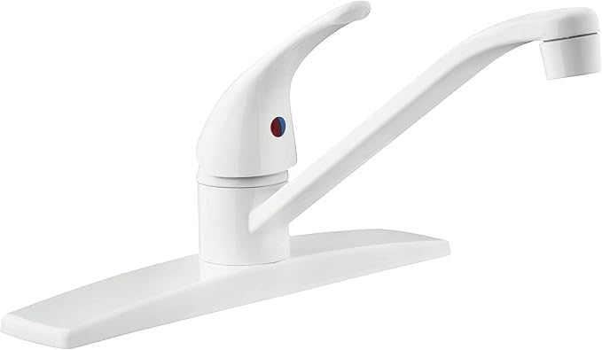 Dura Faucet DF-NMK600-WT RV Swivel Kitchen Sink Faucet (White)