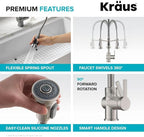 KRAUS Britt 2nd Gen Commercial Style Pull-Down Single Handle Kitchen Faucet in Spot Free Stainless Steel, KPF-1691SFS
