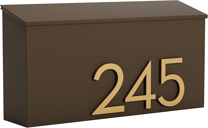 post & porch The OG Mailbox | Wall Mounted Mailbox | Black/Brown/White/Grey, 1 Size, Weatherproof Mail Box for Outside | Customizable (Brown)