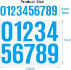 10 Sheets Vinyl House Numbers - 4 inch Waterproof Mailbox Numbers, Self-Adhesive Stickers for Mailbox, Cars, Boats, Windows, Door and Apartments(Blue, 4 inch)