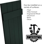 Board & Batten Vinyl Shutters (1 Pair) | 14.5"x43" (4-Board) - Heathered Spruce | Exterior Window Shutters | Includes Mounting Hardware | Simple Installation | Made in USA