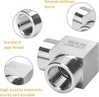 90 Degree Street Elbow - 3/8" NPT Female to 3/8" NPT Female Stainless Steel 304 Heavy Duty Forged Square Barstock Street Elbow Adapter Pipe Fitting (pack of 5)