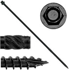 Jake Sales #14 X 12 Heavy Duty Black Timber/Log/Landscaping Wood Screws - Exterior Coated Heavy Duty Screws. 1 x Full Box - 250 Screws