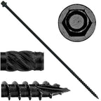 #14 X 12 Heavy Duty Black Timber/Log/Landscaping Wood Screws - Exterior Coated Heavy Duty Screws (50 Count - Heavy Duty Black Log Wood Screws)