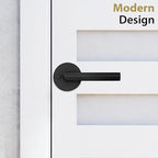 Mega Handles Ronn Privacy Lever & Lock Door Handle Set for Hallway, Closet and Bathroom, Keyless Lock, Heavy Duty Door Levers, Fits All Standard Door Sizes, Screws Included - Charcoal (1 Pack)