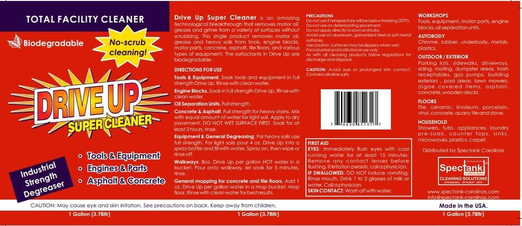 Concentrated Degreaser 1 x 1 gal, Multi Surface, Safe Degreaser, Remove Motor Oil from Concrete, Industrial Strength