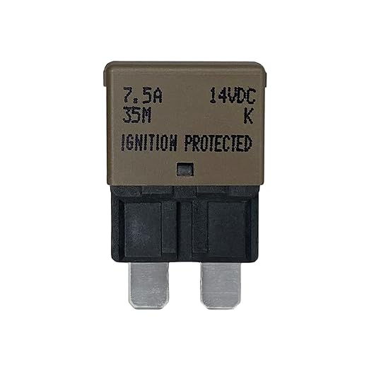 Auto Reset ATC/ATO 7.5 Amp Circuit Breaker Fuse for Automotive Marine RV Car Truck Audio Battery Protection Automatic Reset | Low Profile (7.5A, 1 Pack)